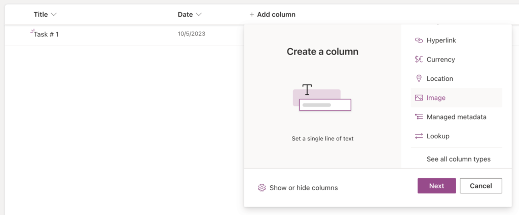 How to show pictures on Microsoft Lists