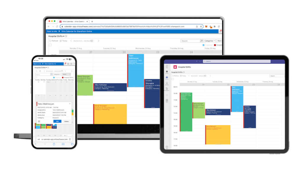 Virto Calendar overlay for law firms