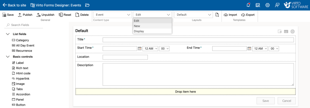 Sharepoint form is ready to use