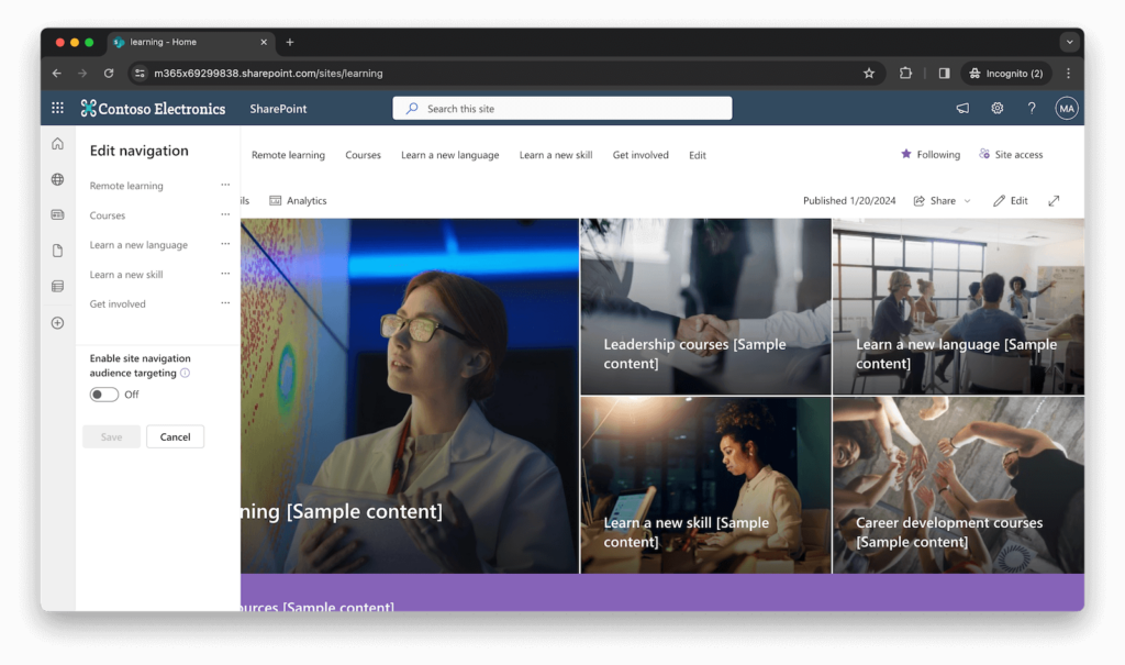 sharepoint site navigation