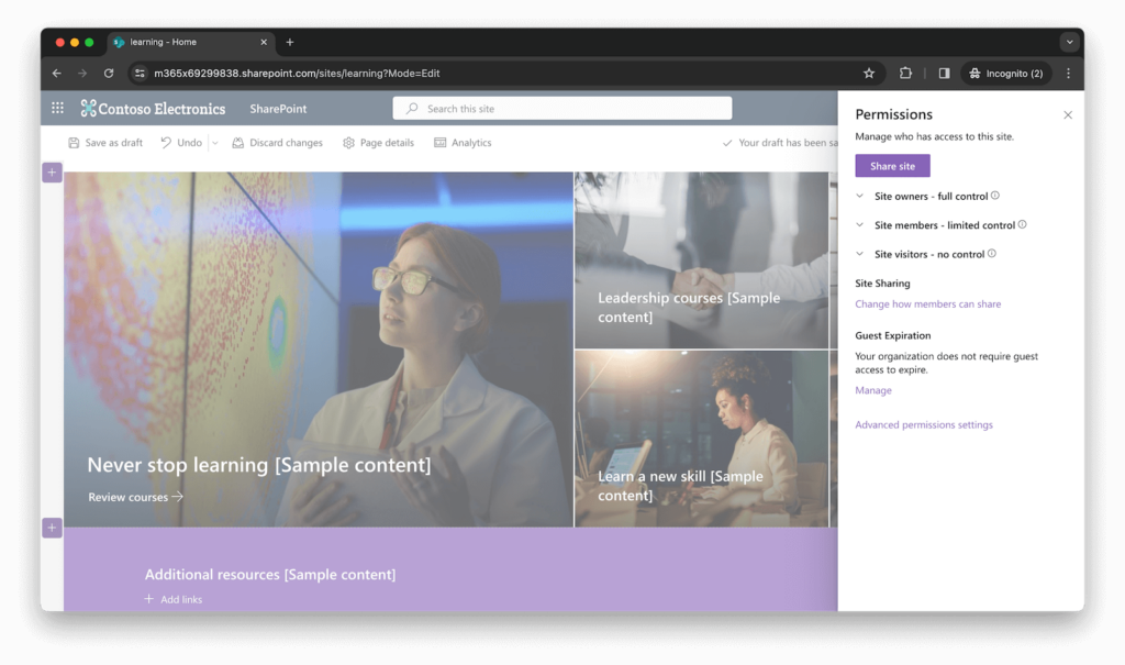 sharepoint site permissions