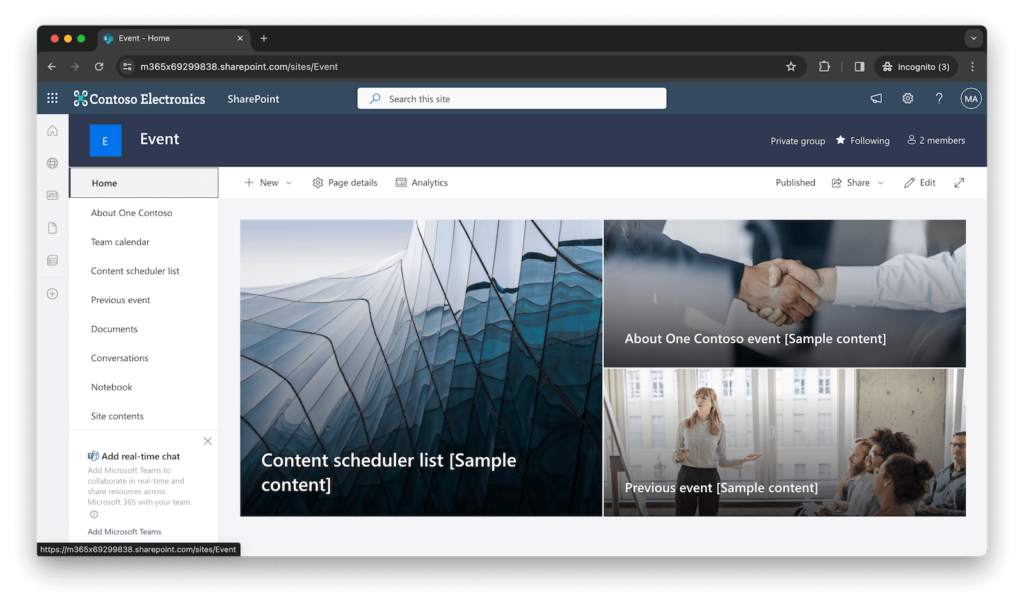 Sharepoint team site