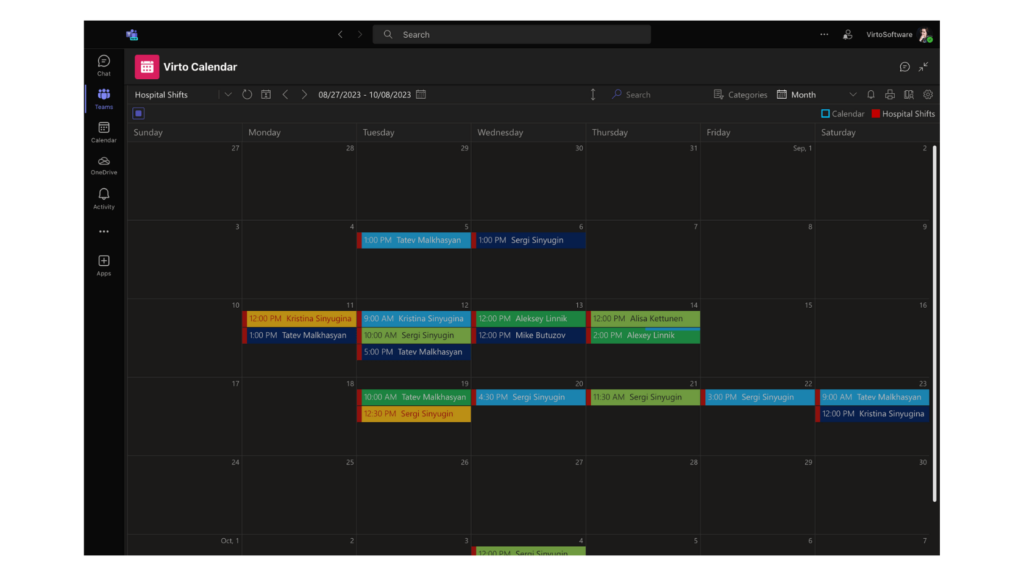 Virto Calendar app