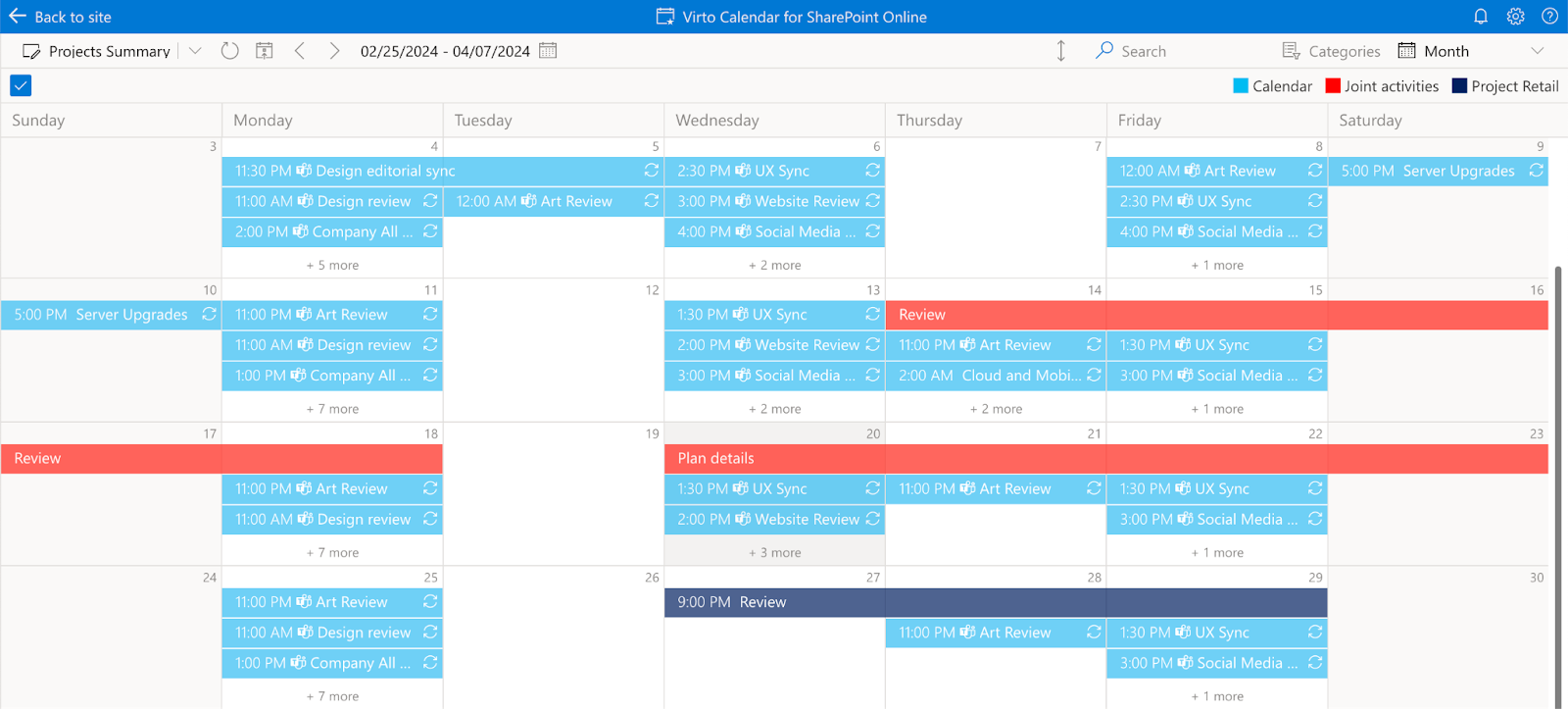 Virto Calendar app