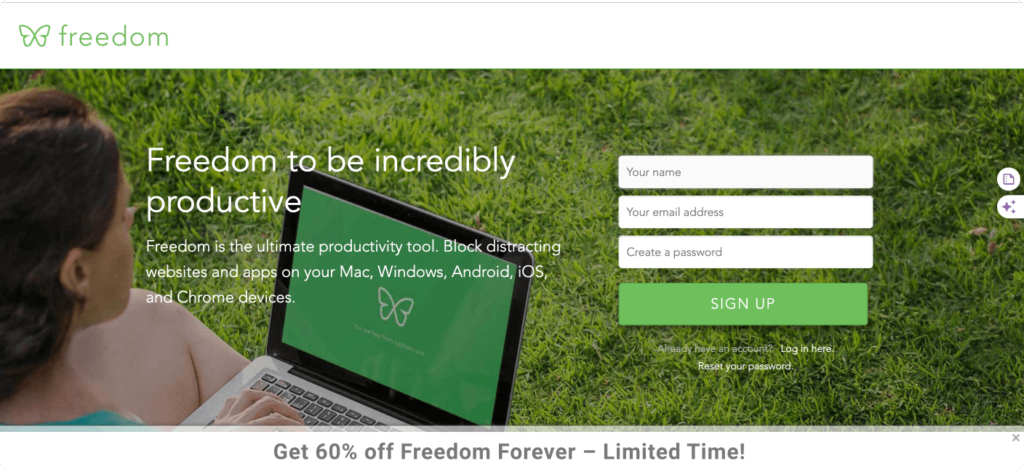 Freedom time blocking app