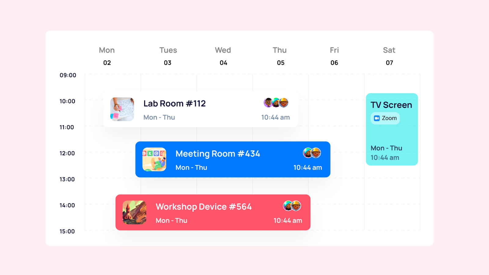 Virto Calendar example overlay schedule.