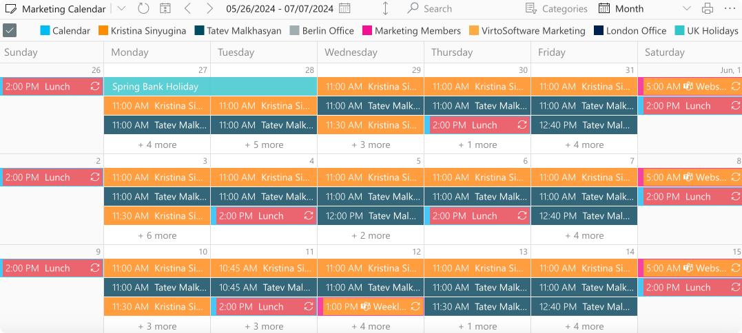  Reviewing your calendar