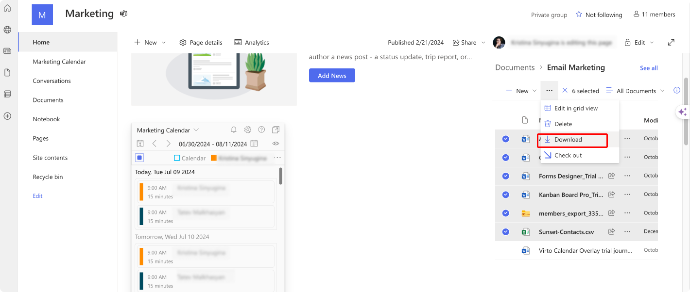 Using the “Download” button.\u00a0