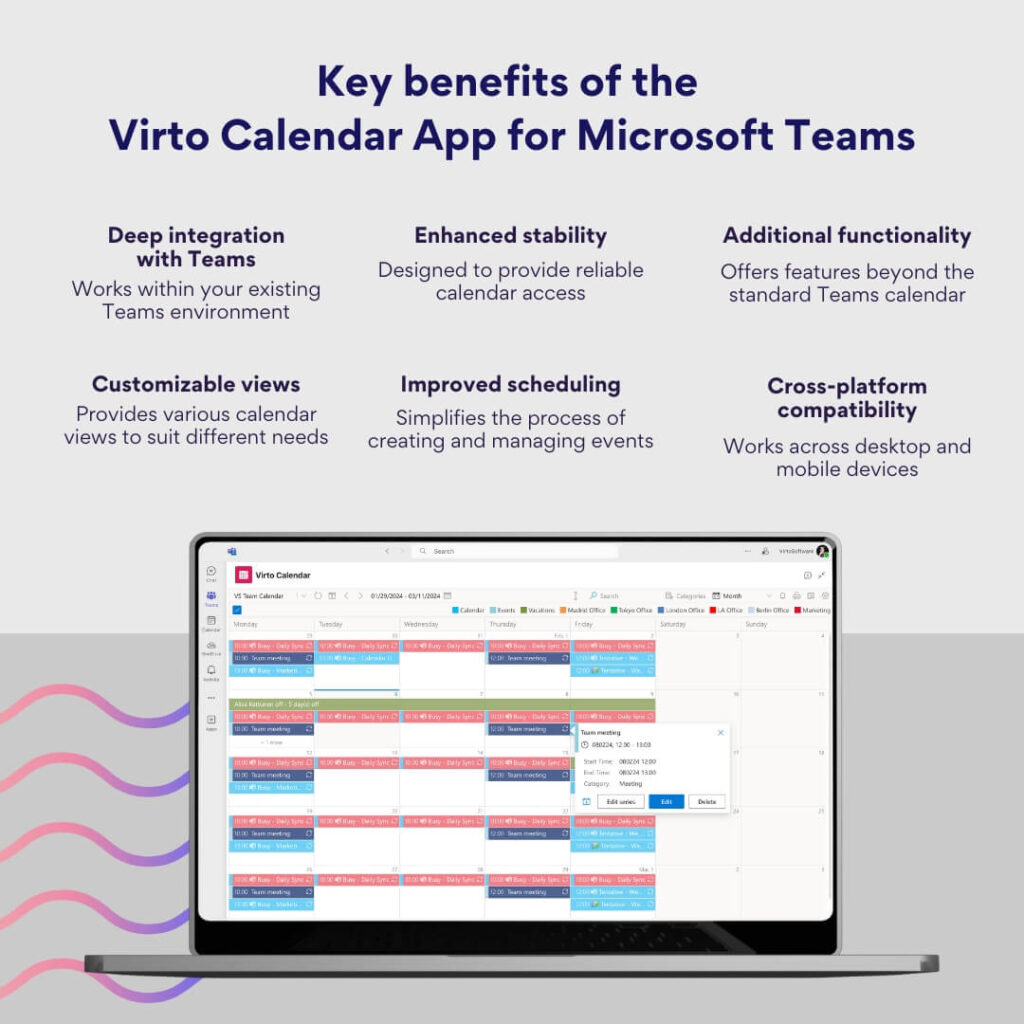Key benefits of the Virto Calendar App for Microsoft Teams