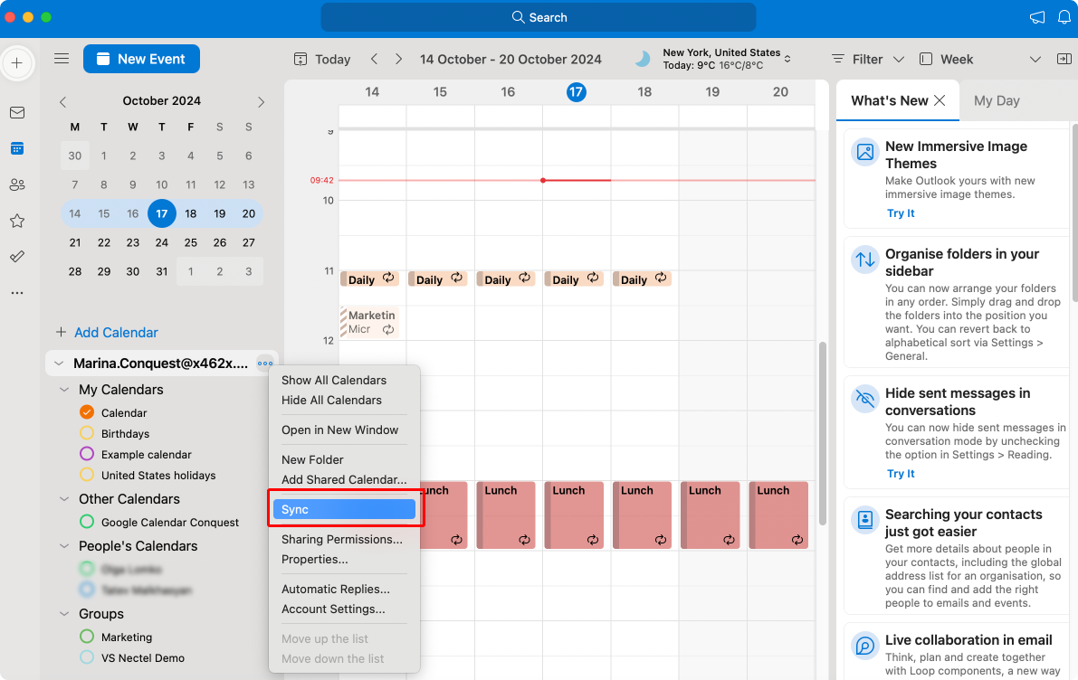 Syncing in Outlook for Mac.\u00a0
