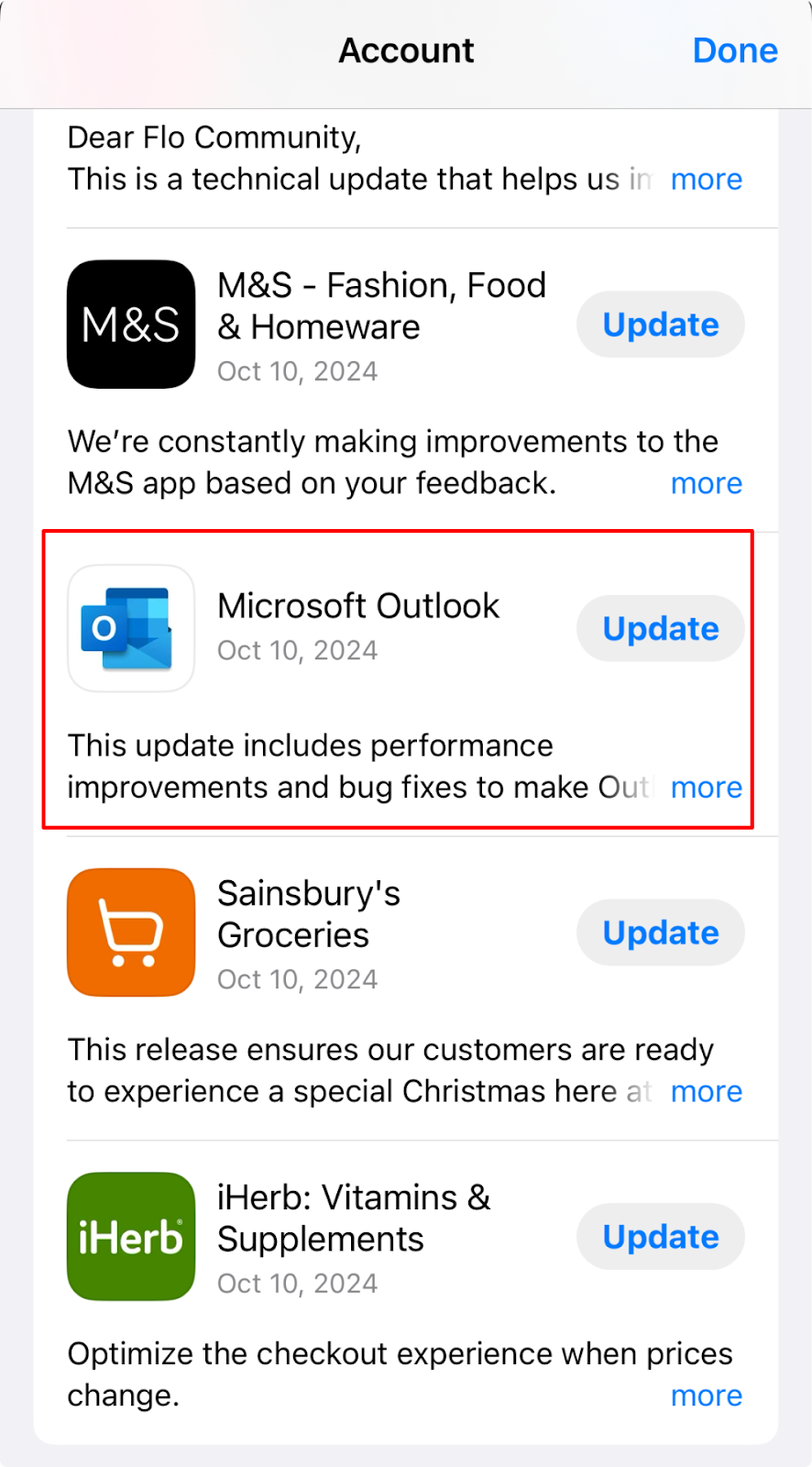 Checking for updates on iOS.\u00a0