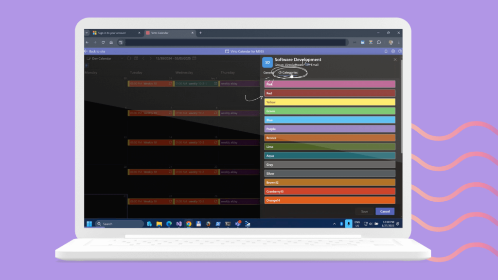 Pic. 21. Microsoft Planner&rsquo;s labels in Virto Calendar
