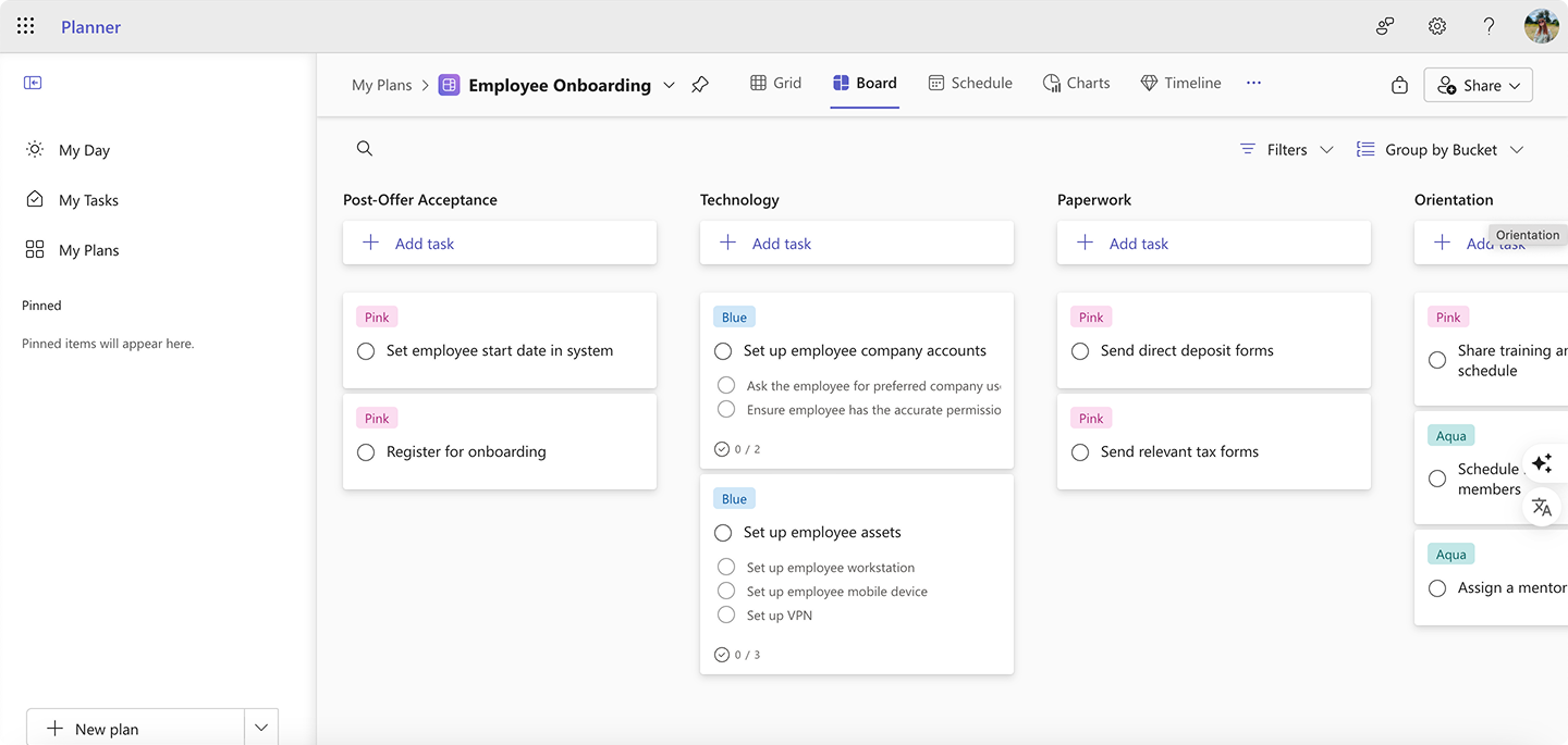 Pic. 1. Example Planner experience.