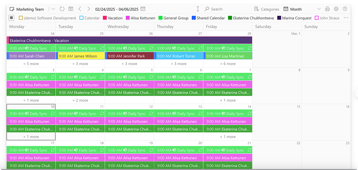 Example Virto Calendar.