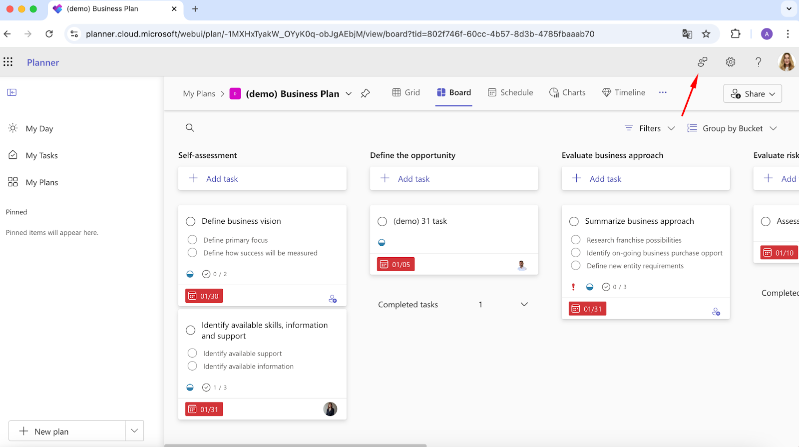 Pic. 7. Example of sharing feedback in the new Microsoft Planner.\u00a0