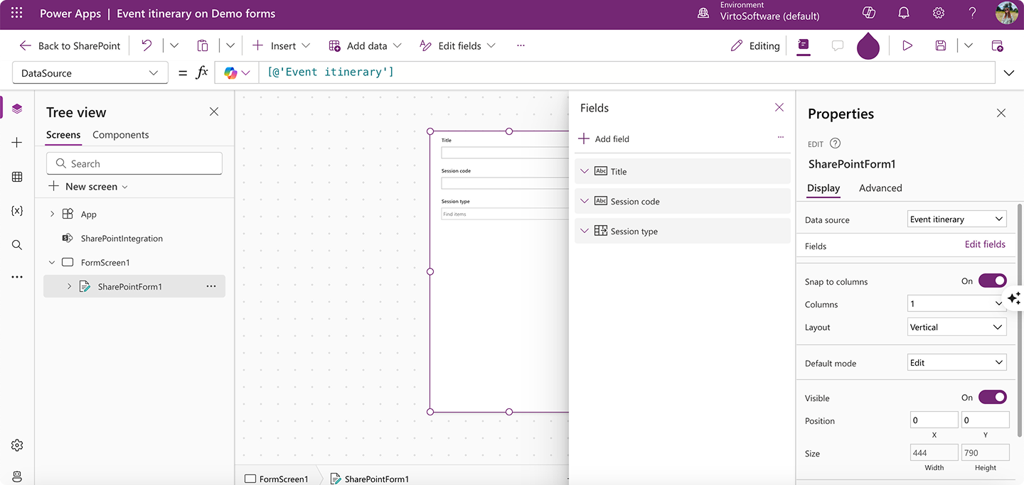 Pic. 2. Power Apps studio.