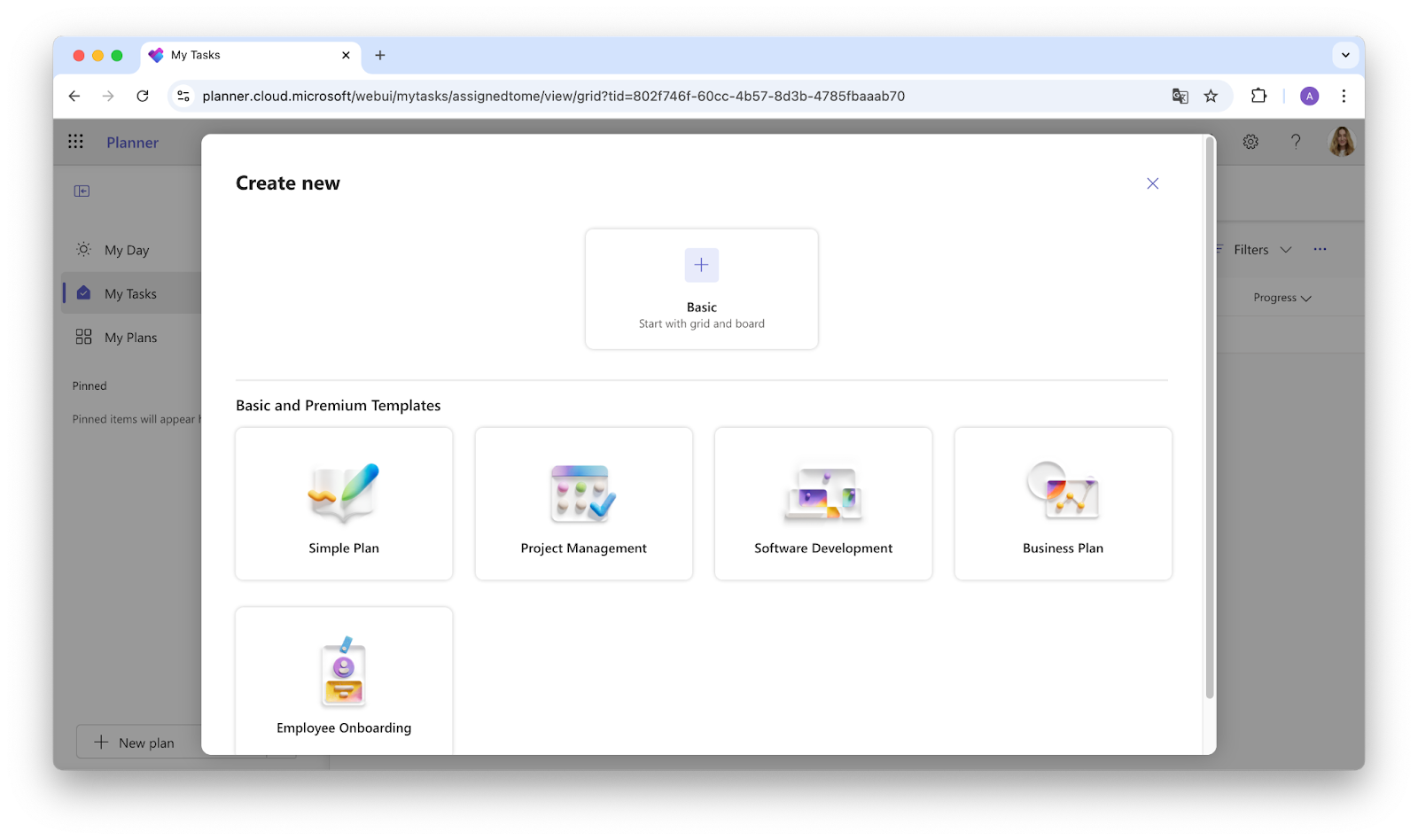 Pic. 4. Example of templates for quick task creation.