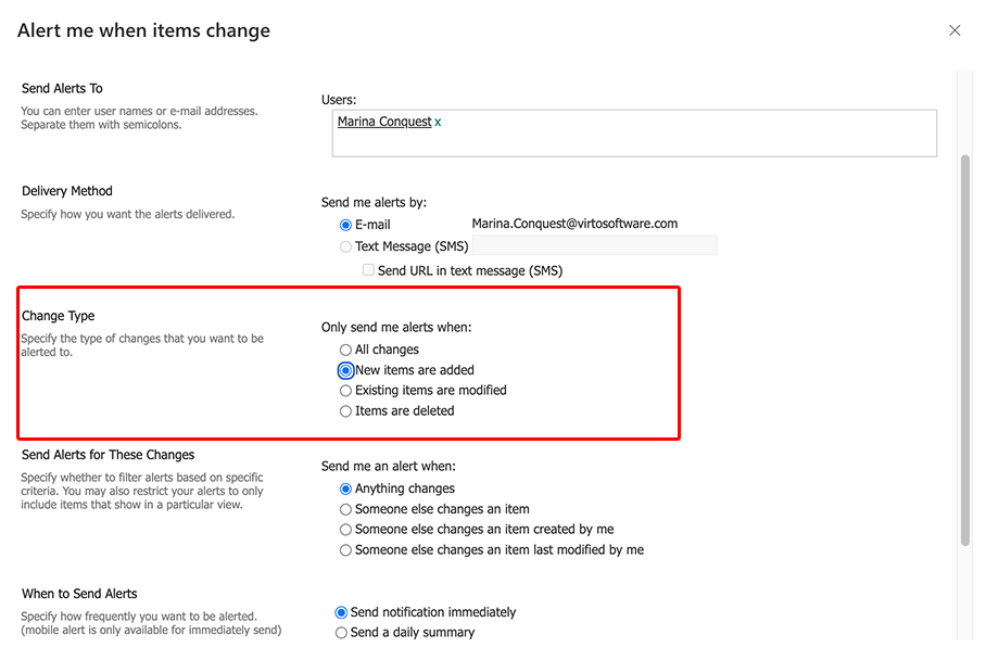 Choosing when to send alerts