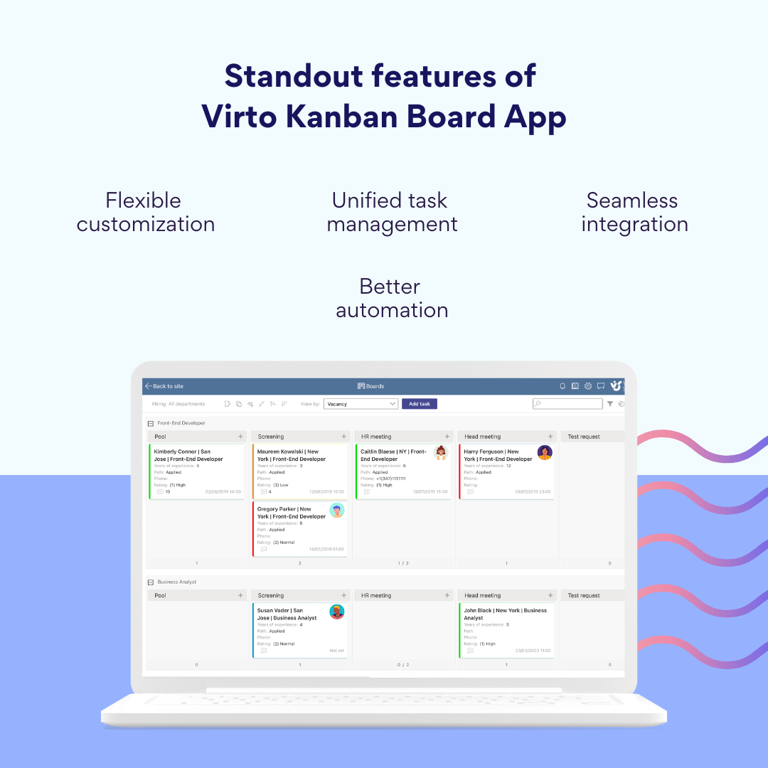 Standout features of Virto Kanban Board App