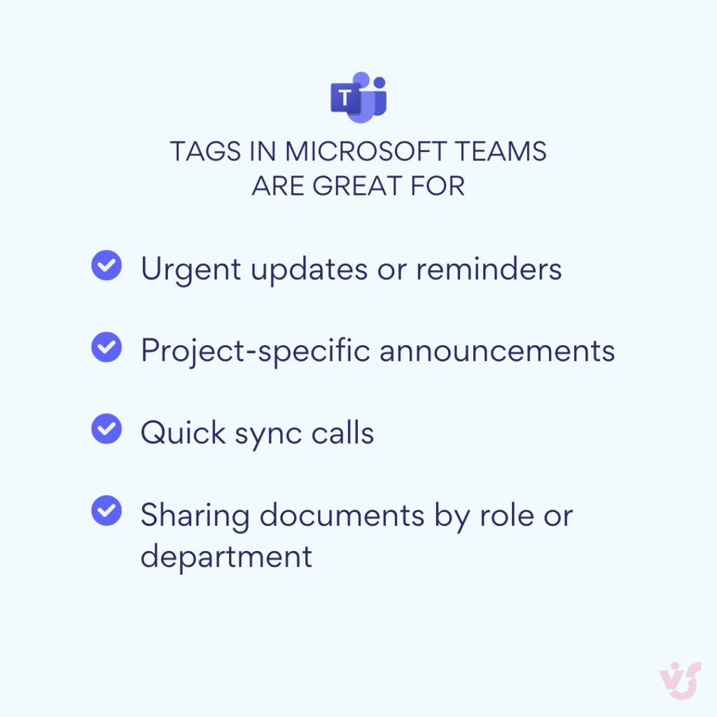 Use of tags in Microsoft Teams
