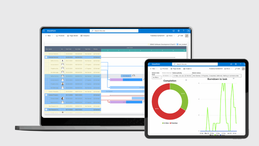 Virto Gantt Chart Web Part
