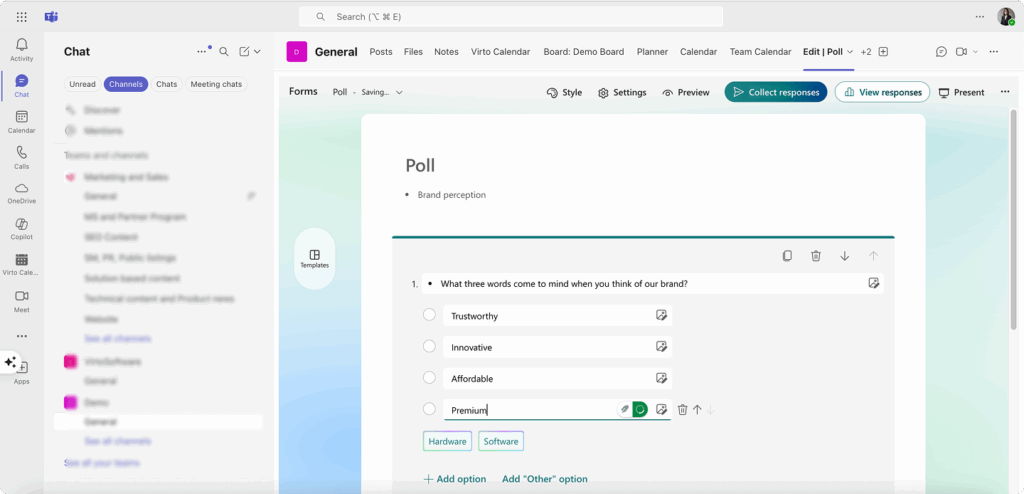 Creating a poll