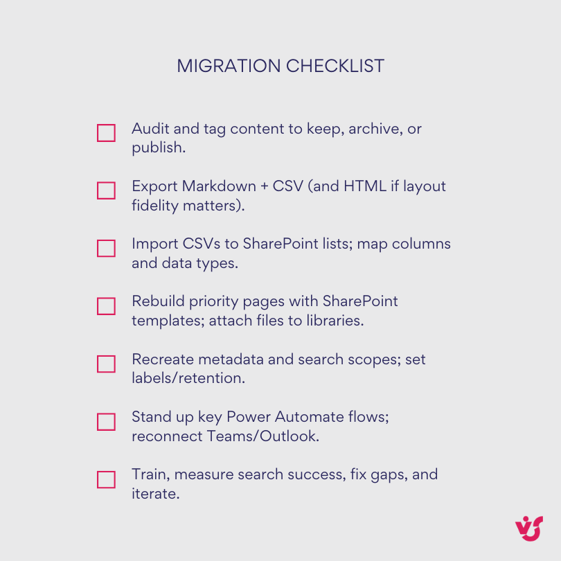 Migration Checklist