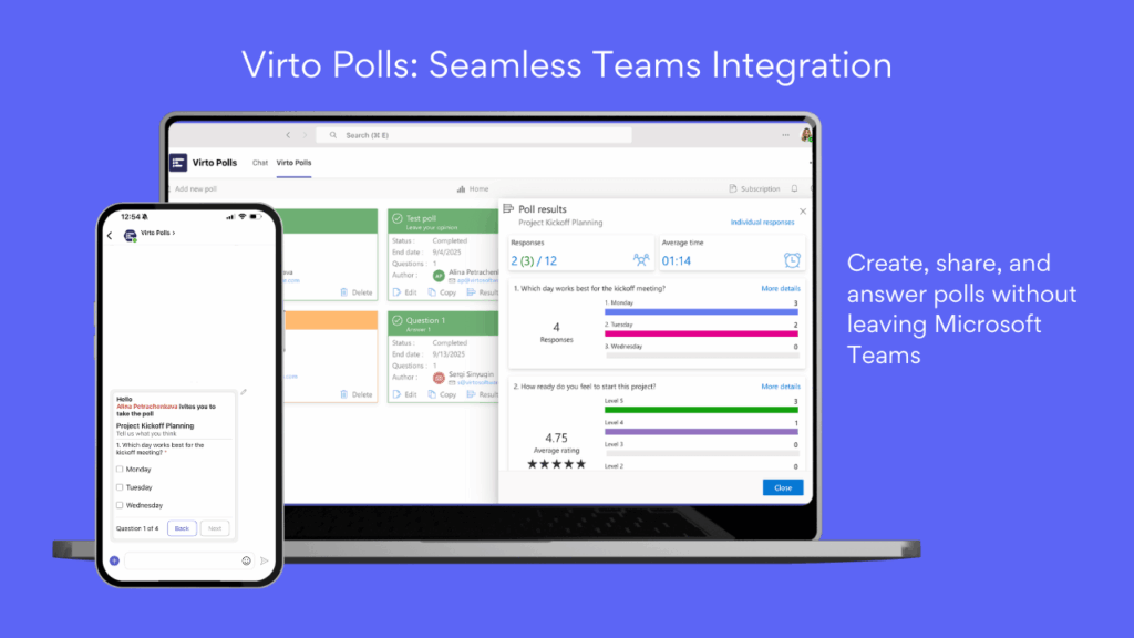 Virto Polls Seamless Teams Integration