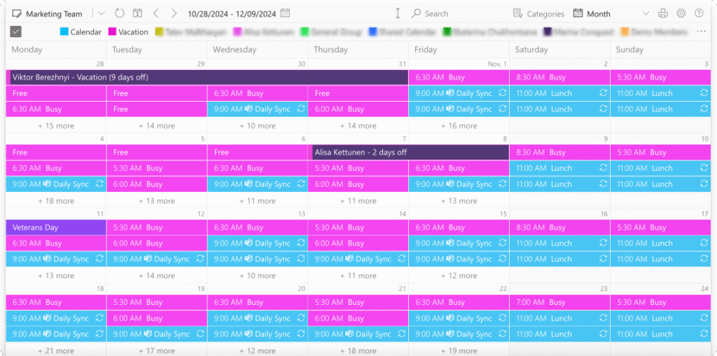 Sample Virto Calendar