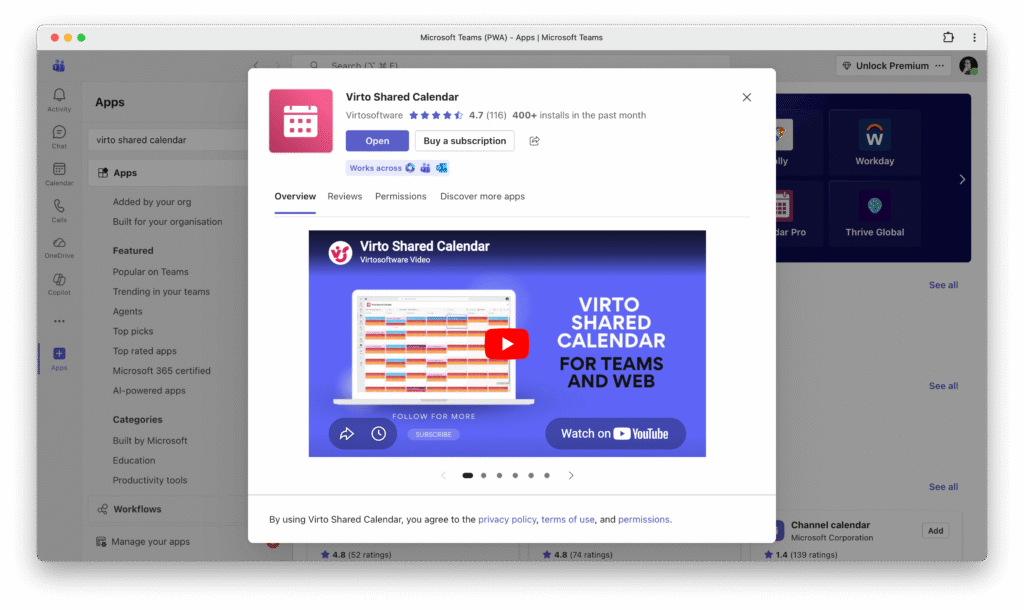 Step 1 — Install Virto Shared Calendar